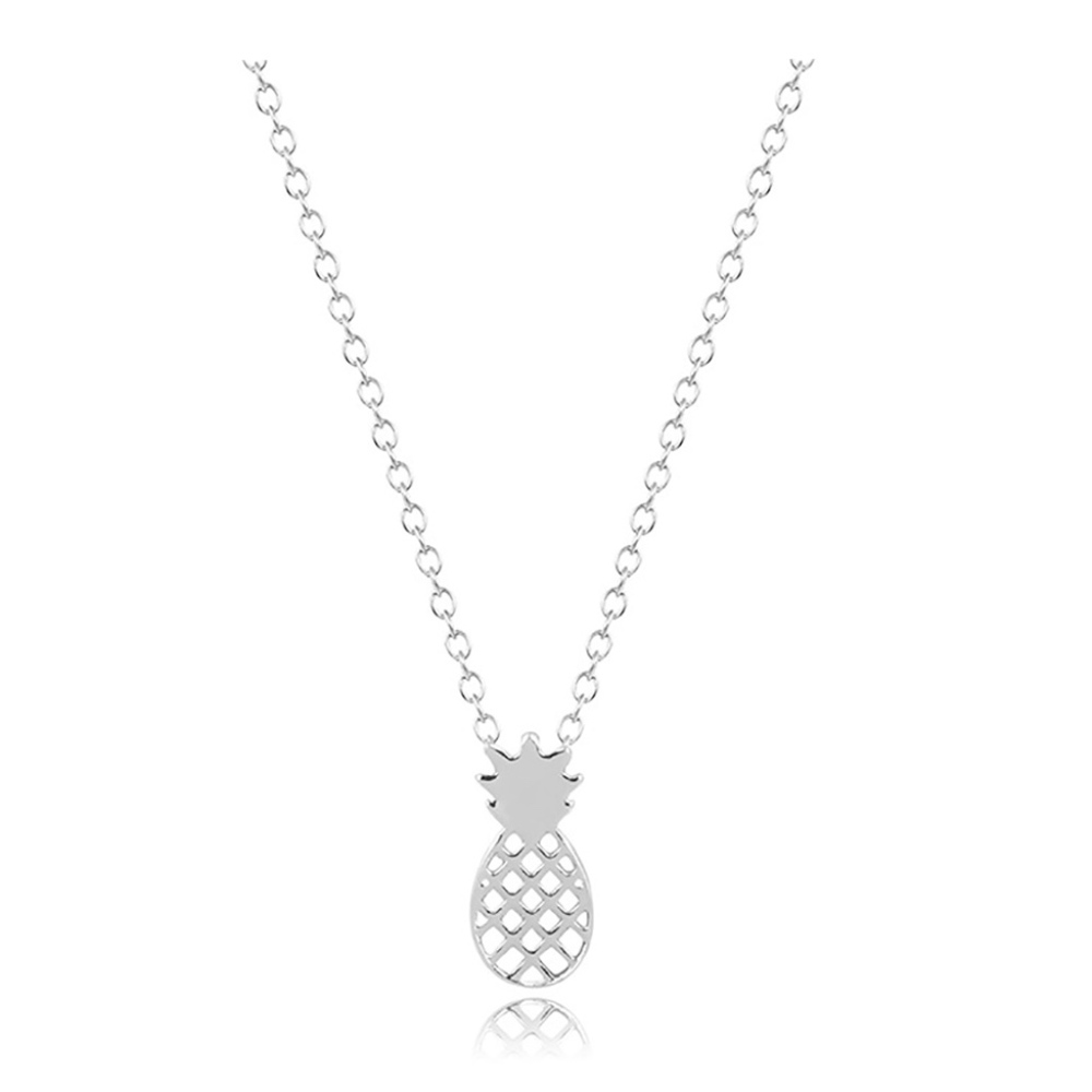 Silver Pineapple Necklace Dainty Delicate Pendant - Picture 1 of 8